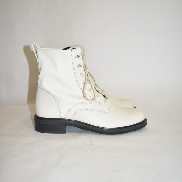 $550 RAG & BONE Slayton Combat Boot EDGY LEATHER ANTIQUE WHITE 39.5 (D11) - Picture 4 of 12